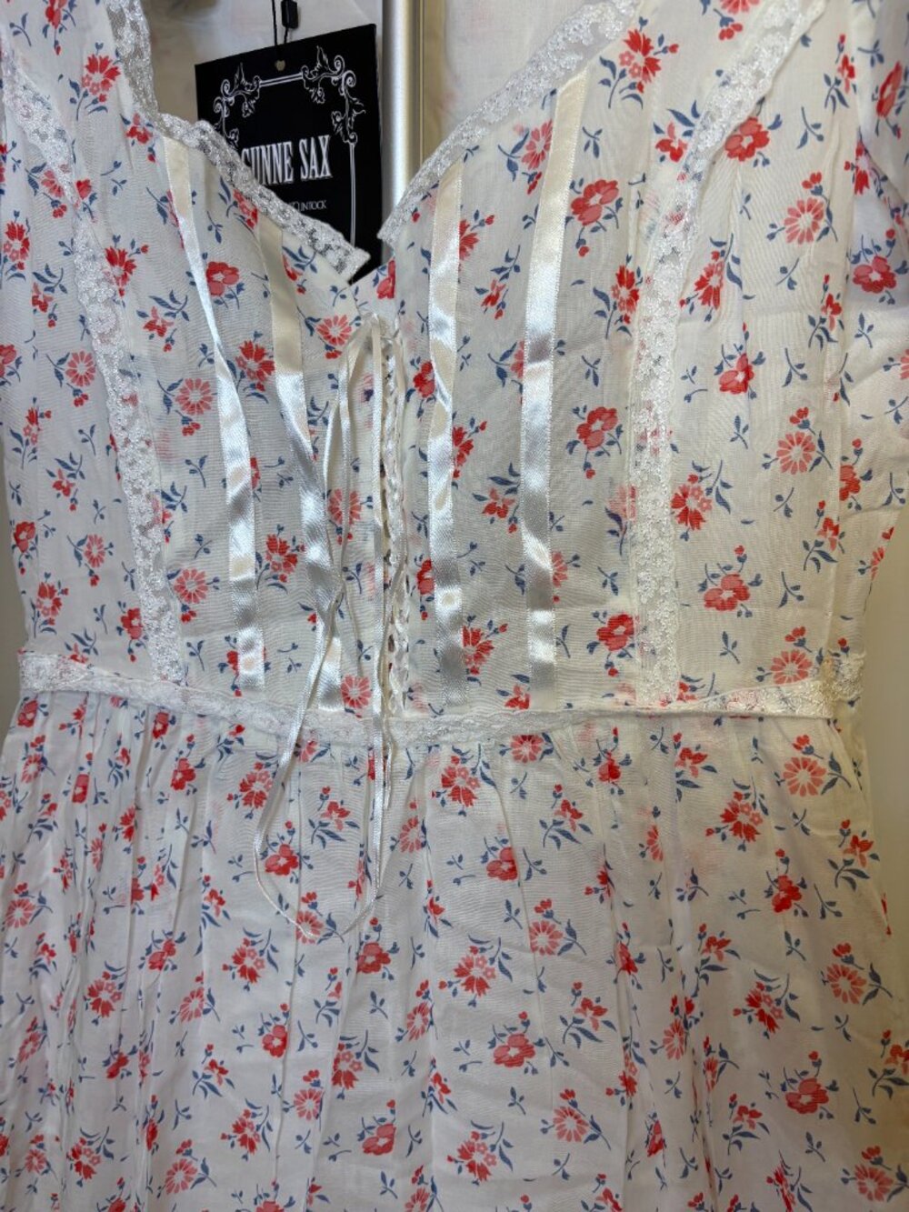 Gunne Sax ModCloth Pure Poetry Maxi Dress White Prairie Corset Size 12 Large NWT - Picture 4 of 8